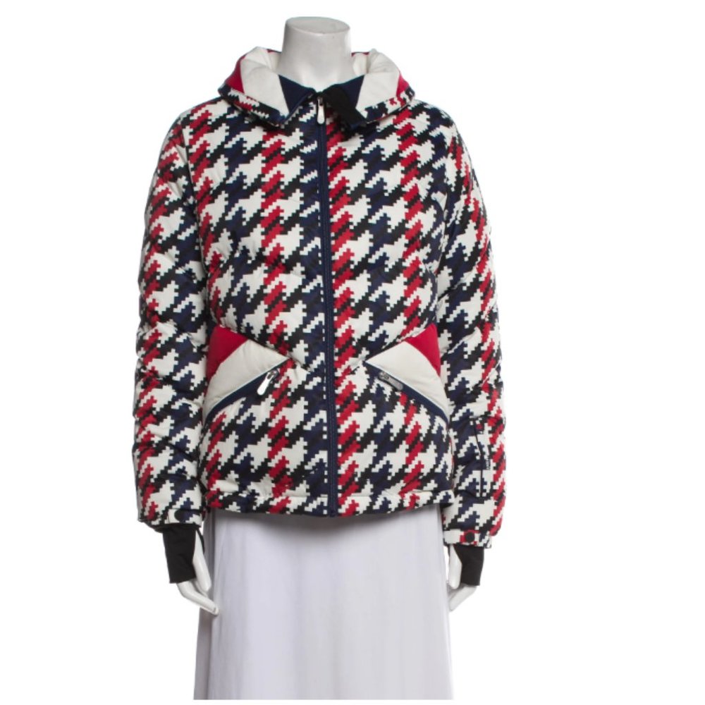 Perfect Moment Quilted Houndstooth Printed Down Coat / Snow Ski Size M